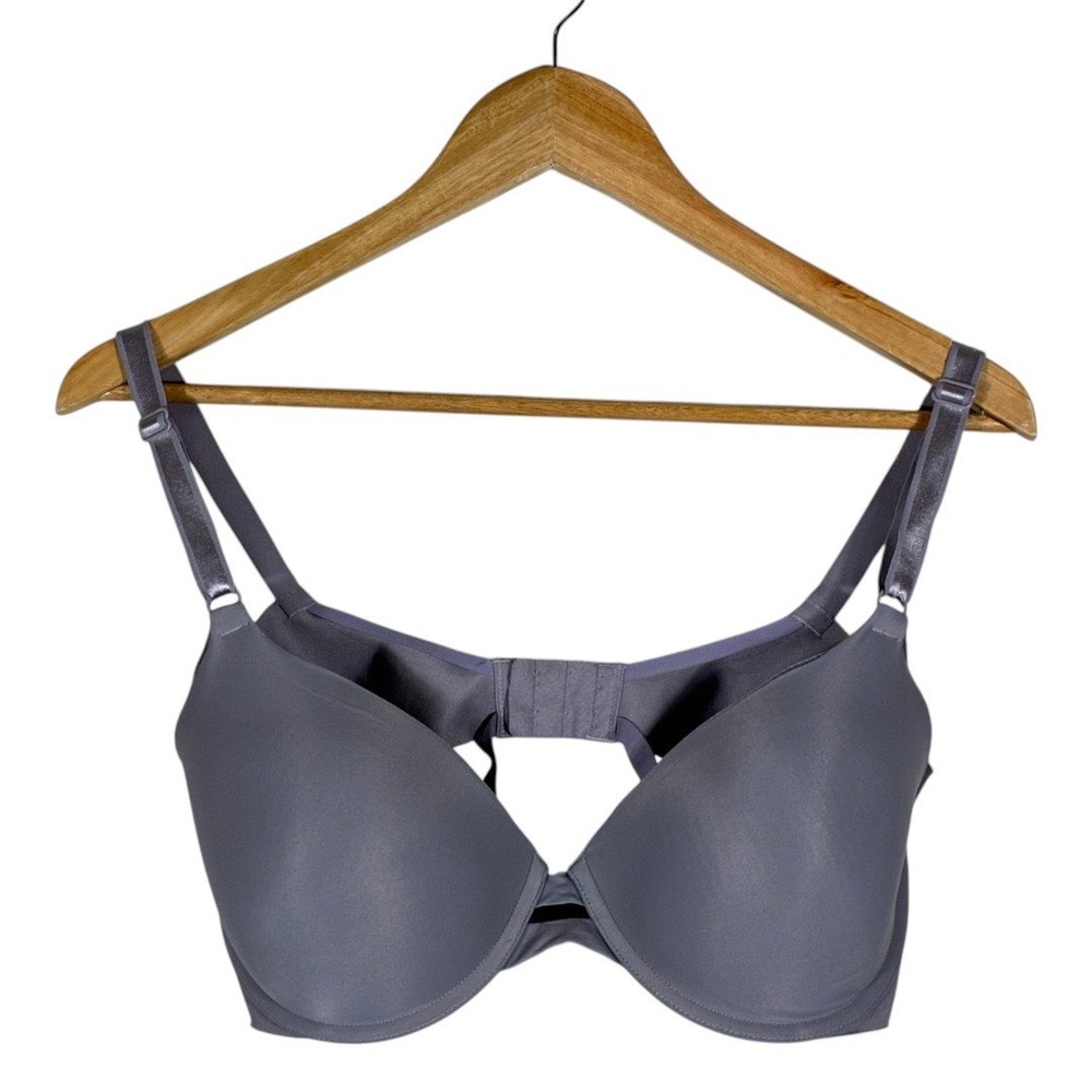 Warners This Is Not A Bra Underwire Full Coverage Solid Gray Bra Size 38C